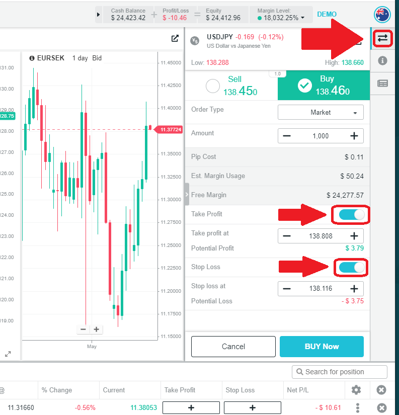 Amend the trade details