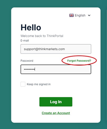 click the ‘Forgot password’